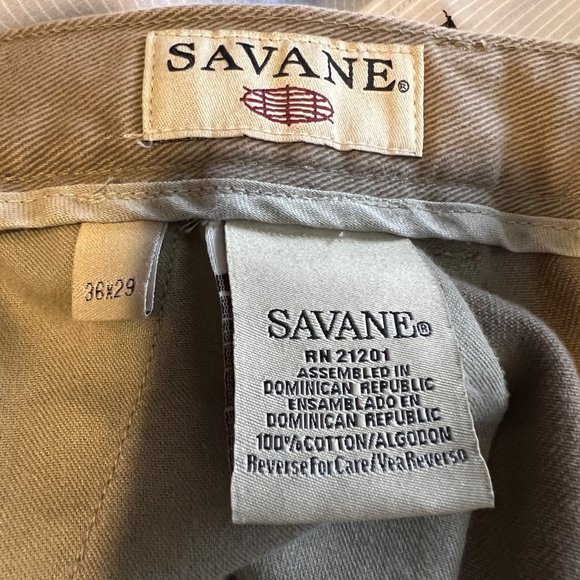 VINTAGE Savane Khaki Pants Relaxed Fit Button Back Pockets Mens 36 x 29 - Picture 8 of 9
